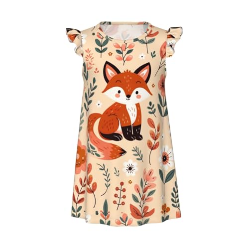 Augenstern Flutter Sleeve Nightgown Luck-Cute-Fox Soft Sleepwear Nightdress