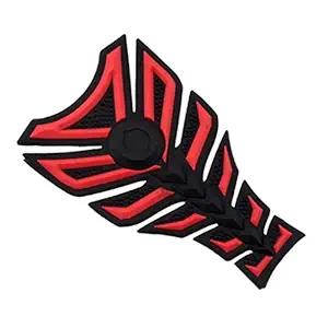 Moxic 3D Carbon Fiber Motorcycle Gas Fuel Tank Sticker Fit Gel Pad Decal Red