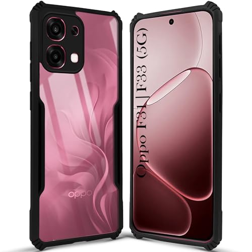 Image of Jkobi Hybrid Back Cover Case for Oppo F31 5G | Oppo F33 5G (Shockproof with Polycarbonate Clear Panel | Professional Black)