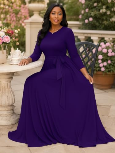 Image of Casual Maxi Dress for Women 3 /4 Sleeve with Pockets