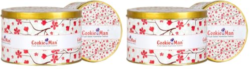 Image of CookieMan Butter Cashew Cookies - 300g Tin Box | Rich & Crunchy Eggless Cashew Butter Biscuits, Ideal for Gifting | Perfect Tea Time Snack for All Ages (Pack of 2)