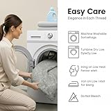 PHP Rich Cotton Duvet Cover Set - Soft Thick Solid Damask Pattern Printed Duvets Quits Covers 3Pcs Comforter Bed Cover Bedding Set with 2 Pillow Shams (King, Damask Grey) - Image 5