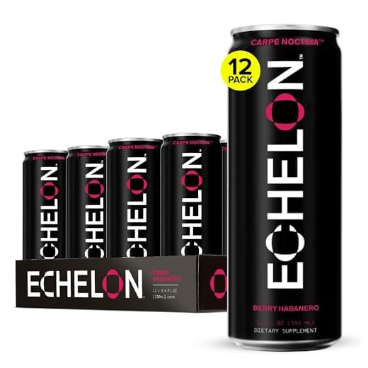 Echelon Pre-Workout Energy Drink - 12-Pack, Berry Habanero - Peak Performance, Sustained Energy, Focus and Endurance Dietary Supplement - 300mg of Caffeine, Beta-Alanine, L-Theanine & Fiber - Vegan