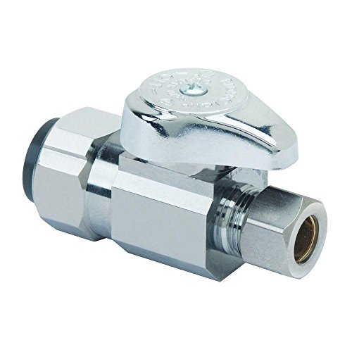 BrassCraft G2PS14X C1 Nominal Push Connect Inlet O.D. Compression Outlet Turn Straight Valve, 1/2 x 3/8