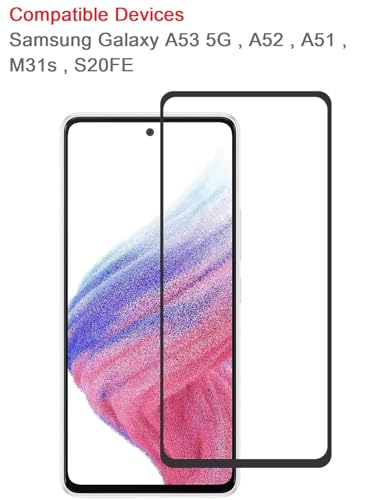 Image of HD Tempered Glass Screen Protector Compatible For Samsung galaxy A53 5G With Edge To Edge Coverage And Easy Installation Kit
