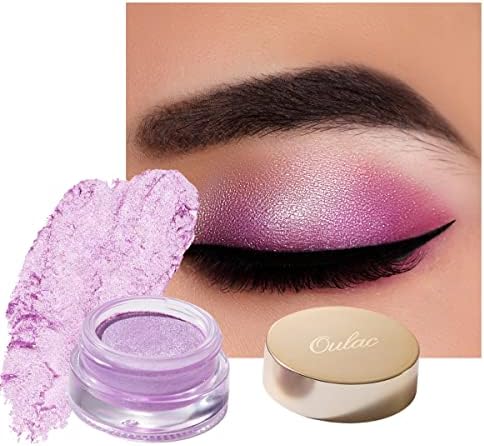 Oulac Purple Cream Eyeshadow Highly Pigmented Eye Shadow Waterproof & Long Lasting for Women with Moisturizing Smooth Formula. Multi-use for Highlighter, Shimmer Glitter Eye Makeup. Large Capacity 0.42 oz.(04)