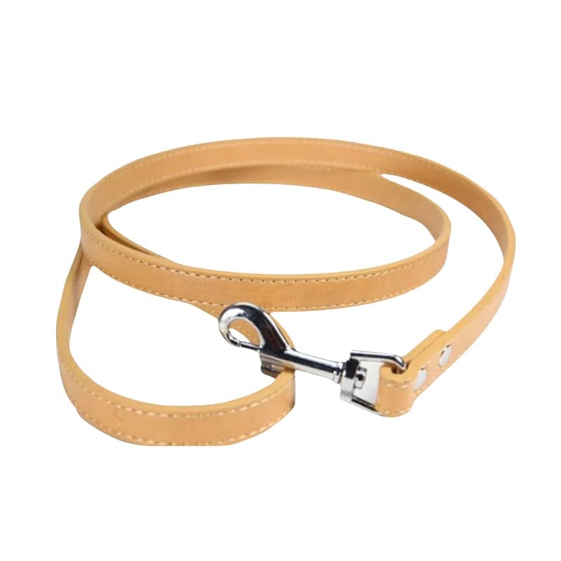 2CM*120CM PU Leather Dog Lead,khaki Dog Leash,Leather Pet Leash For Cat.Puppy.Small Pet