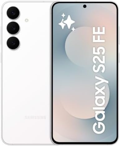 موبايل ذكي سامسونج جالاكسي S25 FE شبكة الجيل الخامس 5G بنظام أندرويد وسعة 512GB ورام 8GB ومعالج ثماني النواة بسرعة 1.3GHz وشاشة 6.7 بوصة بدقة FHD ومعدل تحديث 120Hz، الإصدار المحلي، أبيض