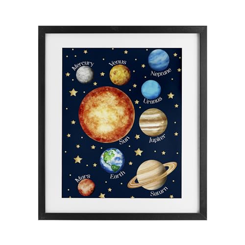 Système solaire Stupell Industries sous verre déco murale chic