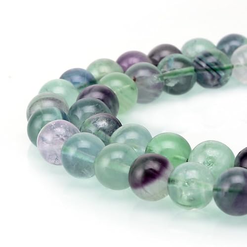 Perles rondes en fluorite multicolore 6 mm pour créer vos propres bracelets d'été