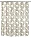 WENKO Tenda doccia antimuffa Stella taupe - Antibatterica, lavabile, con 12 anelli per tenda da doccia, Poliestere, 180 x 200 cm, Tortora