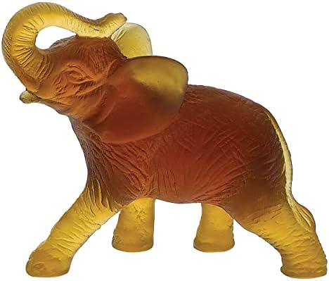Daum Crystal Amber Elephant 03917