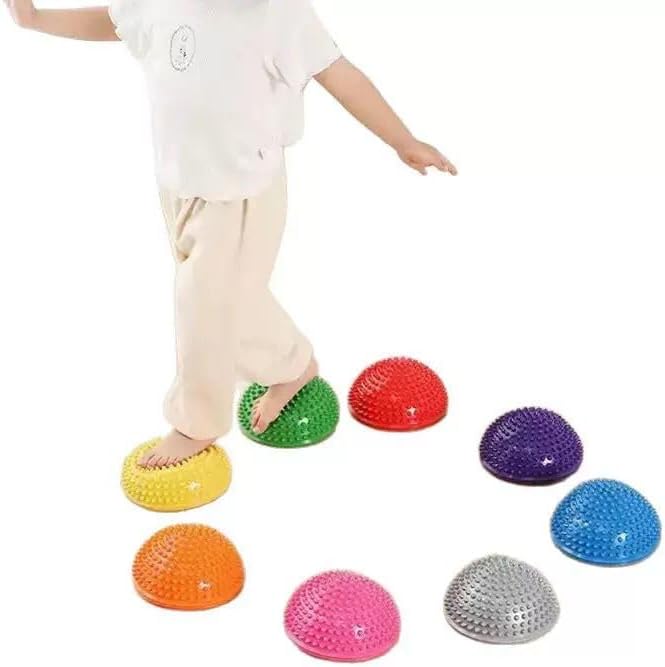 Miniatura 6 de Media pelota de equilibrio de yoga para entrenamiento de fitness, entrenador de equilibrio semicircular de PVC con bandas, pelota de estabilidad