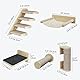 YITAHOME 7PCS Kletterwand Katzen, Hölzerne Katzenwandmöbel, Katzenkletterbaum, Hölzerner Kratzbaum mit 3 Sisal-bezogenen Säulen/4-Stufige Katzentreppe Wand mit Kratzbaum/Hängematte