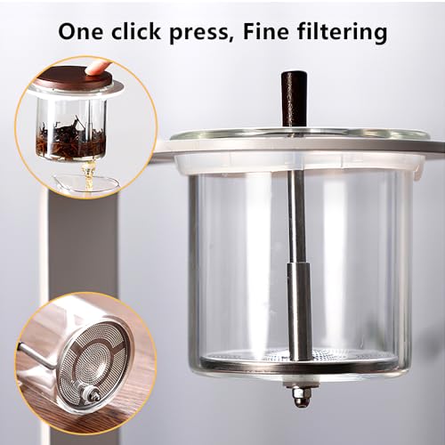 Lazy Kungfu Drip TeaPot, Heat Resistant Tea Set, Semi-Automatic Glass Teapot Suit for Magnetic Water Flow Wooden Glass Teapot Set by CUNHUY - Used condition - Image 4