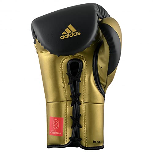 Adidas Tilt 350 Pro With Lace Closure - With New Tilt Technology - For Men, Women, Unisex - Sustainable Vegan Leather Boxing. Kickboxing, Mma Training Gloves - (Met Black/Gold, 14Oz) #TOP6
