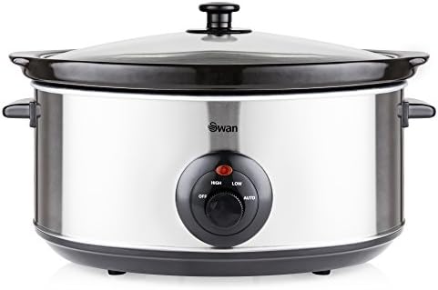 Swan SF17030N Stainless Steel Slow Cooker, 6.5 Litre, Silver