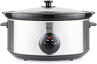 Swan SF17030N Stainless Steel Slow Cooker, 6.5 Litre, Silver