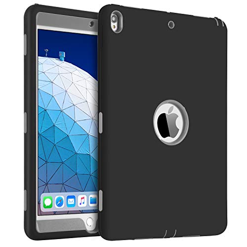BENTOBEN Case for iPad Pro 10.5 2017 / iPad Air (3rd Generation) 10.5 inch 2019, 3 in 1 Heavy Duty Shockproof Rugged High Impact Resistant Hybrid Hard PC Soft Silicone Full Body Protective Case, Black