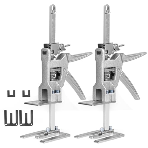 2 Stück Arbeitssparender Heber mit Skala, Multifunktional Arm Handwerkzeugheber mit Langsam und Schnell Hebefunktion Bis Zu 220KG, Höhenverstellung für Möbel Tür Schrank Gipskartonplatten
