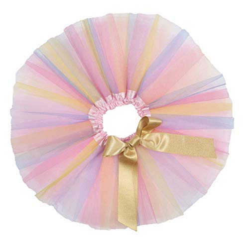 Toddler Baby Girls Layered Tutu Skirt Dress with Glitter Unicorn Horn Headband Outfit for Birthday Party4