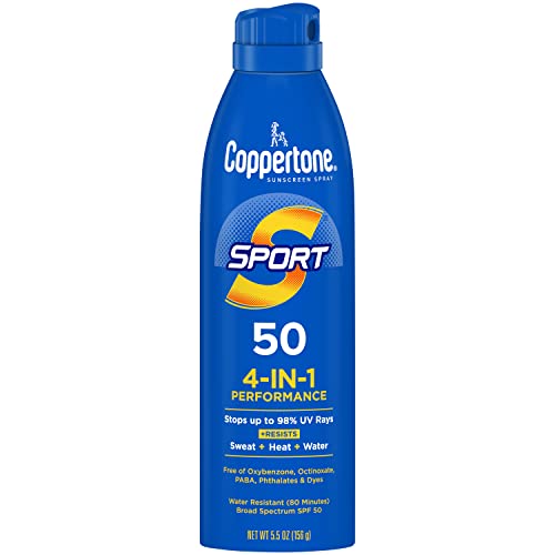 Coppertone SPORT Continuous Sunscreen Spray Broad Spectrum SPF 50 (5.5-Ounce) (Packaging May Vary)