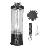 Portable Blender 150W 18000RPM 600ml USB Rechargeable Mini Juicer Cup with 6 Stainless Steel Blades for Travel Sports and Office Black