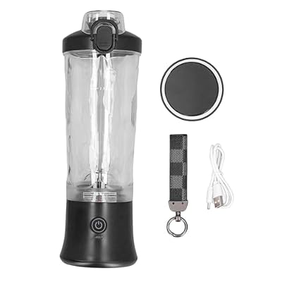 Portable Blender 150W 18000RPM 600ml USB Rechargeable Mini Juicer Cup with 6 Stainless Steel Blades for Travel Sports and Office Black