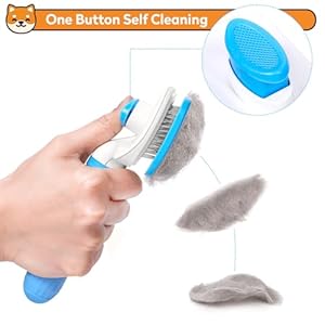 Dogcatbrushselfcleaningslickerbrushforpetsupgradeddogbrushforsheddingmassagingandgroomingremoveslooseundercoatportablecombforlongshorthaireddogsblue  Cucciolini Doodles   cucciolini doodles