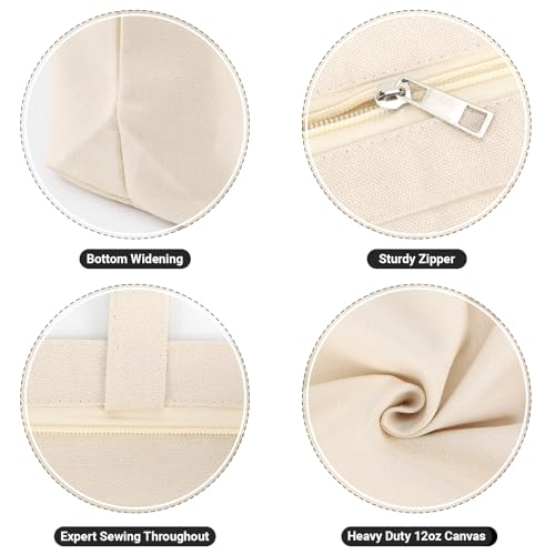 Image of Canvas Tote Bag, Segarty Natural Cotton Heavy DIY Tote for Crafting, Ironing and Embroidering, Reusable Grocery Shopping Bag