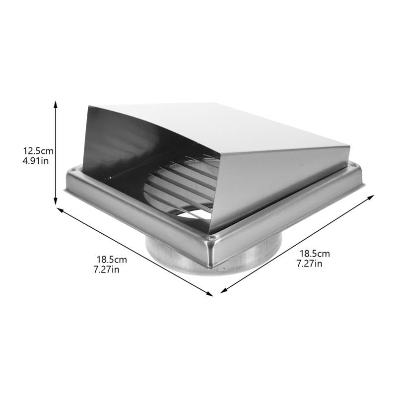 JSEIAJB Rejilla de Ventilación para Pared y Techo de Acero Inoxidable para Extractor y Secadora Exterior con Lamas miniatura 2