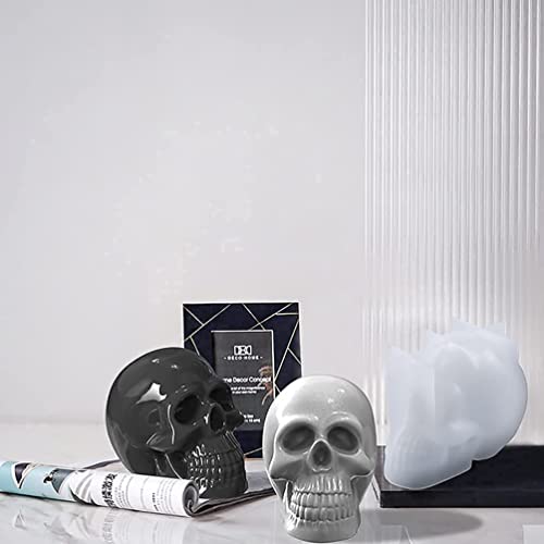 Skull Candle Molds , 3D Skull Shape Large Silicone Mold For Candle Making, Halloween Party Making Aromatherapy Candles Mold For Resin Soap Lotion Bar Crayon Wax Melt Clay Decorating Tool #TOP5