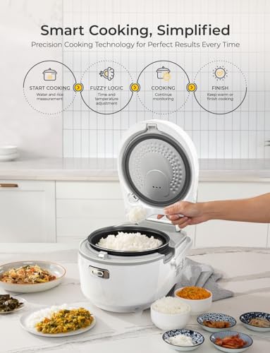 Image of CUCKOO Micom Fuzzy Logic Rice Cooker, 16-Cup Cooked, White, CR-0810F