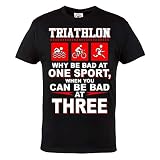 100% COTONE Rule Out Maglietta da Uomo. Triathlon. Nuota. Bici. Corri. Iron Man. Casual Wear (Taglia Small)