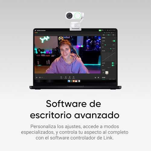 Insta360 Link 2 Blanco ártico - Webcam 4K PTZ PC/Mac, Sensor 1/2", Seguimiento IA, HDR, cancelación de Ruido por IA, Control por Gestos para Streaming, videollamadas, Gaming, Funciona con Zoom, Teams - imagen 8