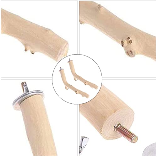 iplusmile Vogel Accessoire 2 STKS Vogels Baars Houten Pole Papegaai Slijpen Tanden Staaf Papegaai Kooi Staande Staaf - Afbeelding 7