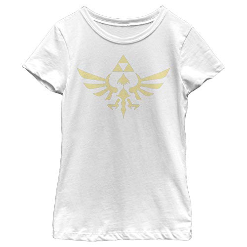 Nintendo Triumphant Triforce Girl's Solid Crew Tee White