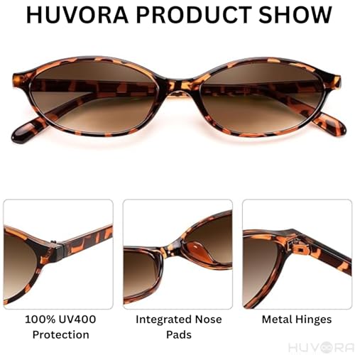 Image of Retro Cat Eye Oval UV Protection Chic Sunglasses for Women Stylish - Anti Glare UV400 Protected Designer Branded Goggles - Metal Hinges Unisex Glasses - Trendy Narrow Y2K Cateye Shades