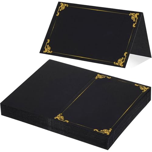 Numéro de siège mariage et carte place noire dorée 150 pcs