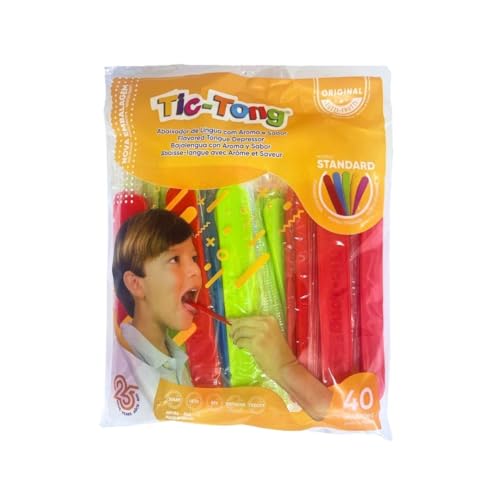 Abaixador de Língua Colorido com Aroma com 40 Unidades - Tic-Tong