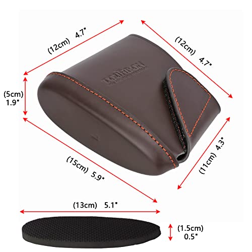 TOURBON Capa de recuo de couro genuíno para caça e tiro (almofada de fixação de gancho e laço - gran