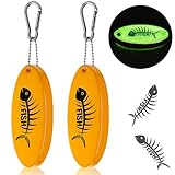 Yaomiao 2 Pcs Floating Keychain Oval Shaped Foam Floating Key Ring Glow in The Dark for Golf Boating Fishing Outdoor