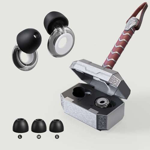 Kumiaor Thor Hammer Case Ear Plugs - Noise Cancelling for Concerts, Sleeping, Reusable Hearing Protection Gifts for Men