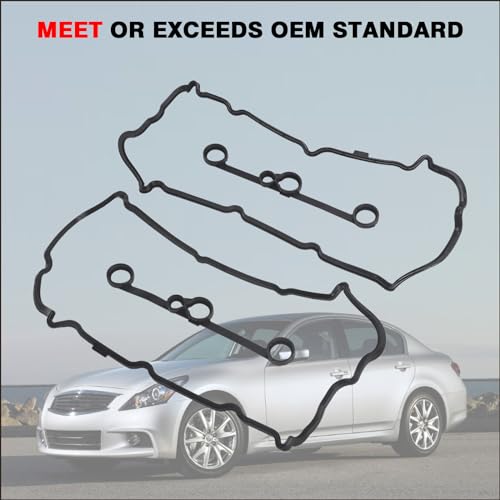 Image of Valve Cover Gasket Set Compatible with Infiniti Nissan Vehicle EX37 FX37 G37 M37 Q40 Q50 Q60 Q70 Q70L QX50 QX70 370Z 2008-2020, Replace#13270-EY01A 13270-EY01B