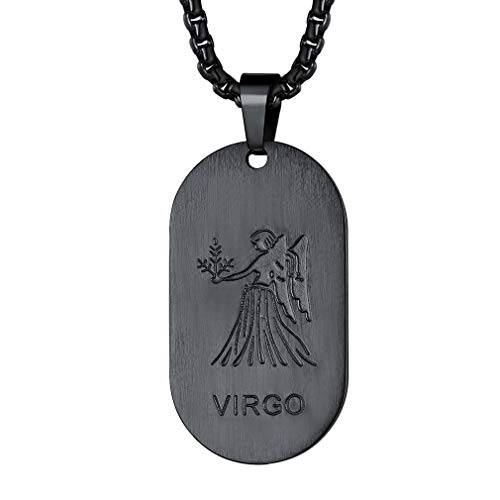 Collier signe astrologique en acier noir haute résistance FaithHeart