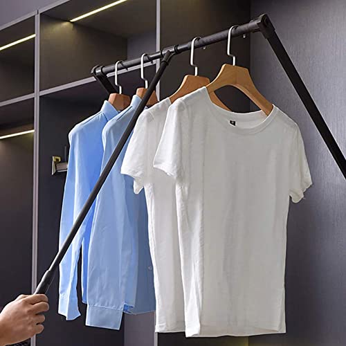 Porte-pantalons coulissant et tringle à cintre relevable rabattable pour dressing