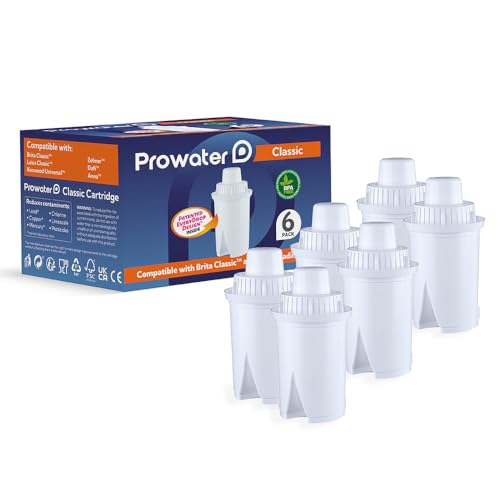 6 x ProWater Classic Universal Filter Cartridges Replacements for Brita Laica Dafi Kenwood Jugs