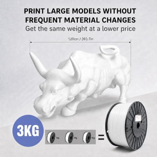 Image of Reprapper White PLA Filament for 3D Printer 1.75mm (± 0.03mm) 9.9lb (3kg) | Premium Easy-to-Print PLA Material, Smooth & Reliable Printing, Excellent Compatibility with Most FDM 3D Printers