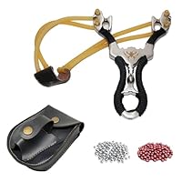 TOOCAI Steinschleuder Profi für Jagd, Slingshot Schleuder Set mit 2 Gummiband, Sportschleuder, Outdoor Jagdschleuder mit Anblick, Katapult Schleuder mit 400 Tonkugeln Und 200 Stahlkugeln