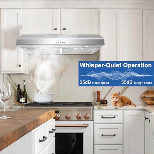 Turephe TPS30 Range Hood 30 Inch Under Cabinet,450 Cfm Ducted/Ductless Vent Hood For Kitchen With Bright Light, Quiet Operation And 3 Speed Exhaust Fan thumb #1